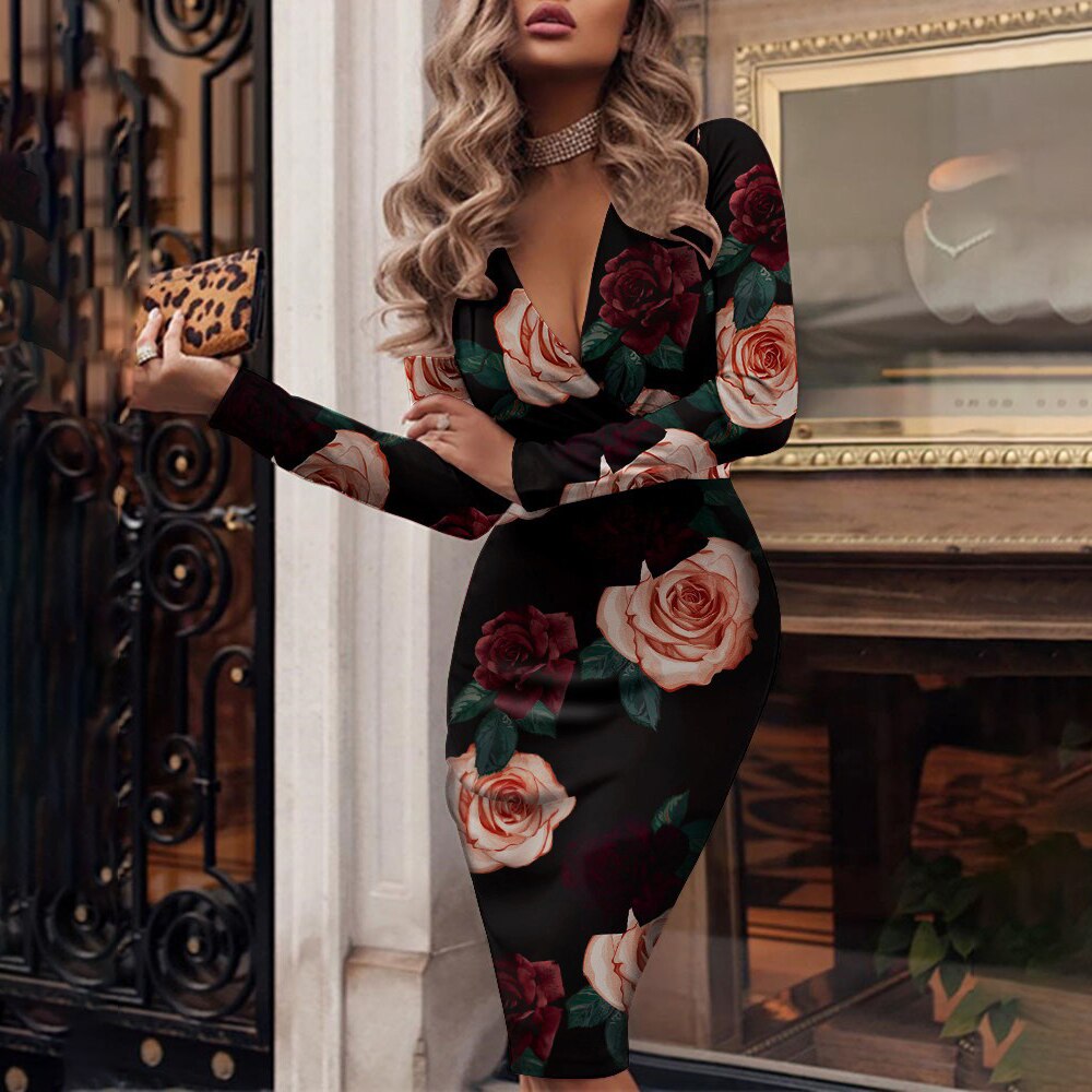Spring Casual Chiffon Bodycon Dress