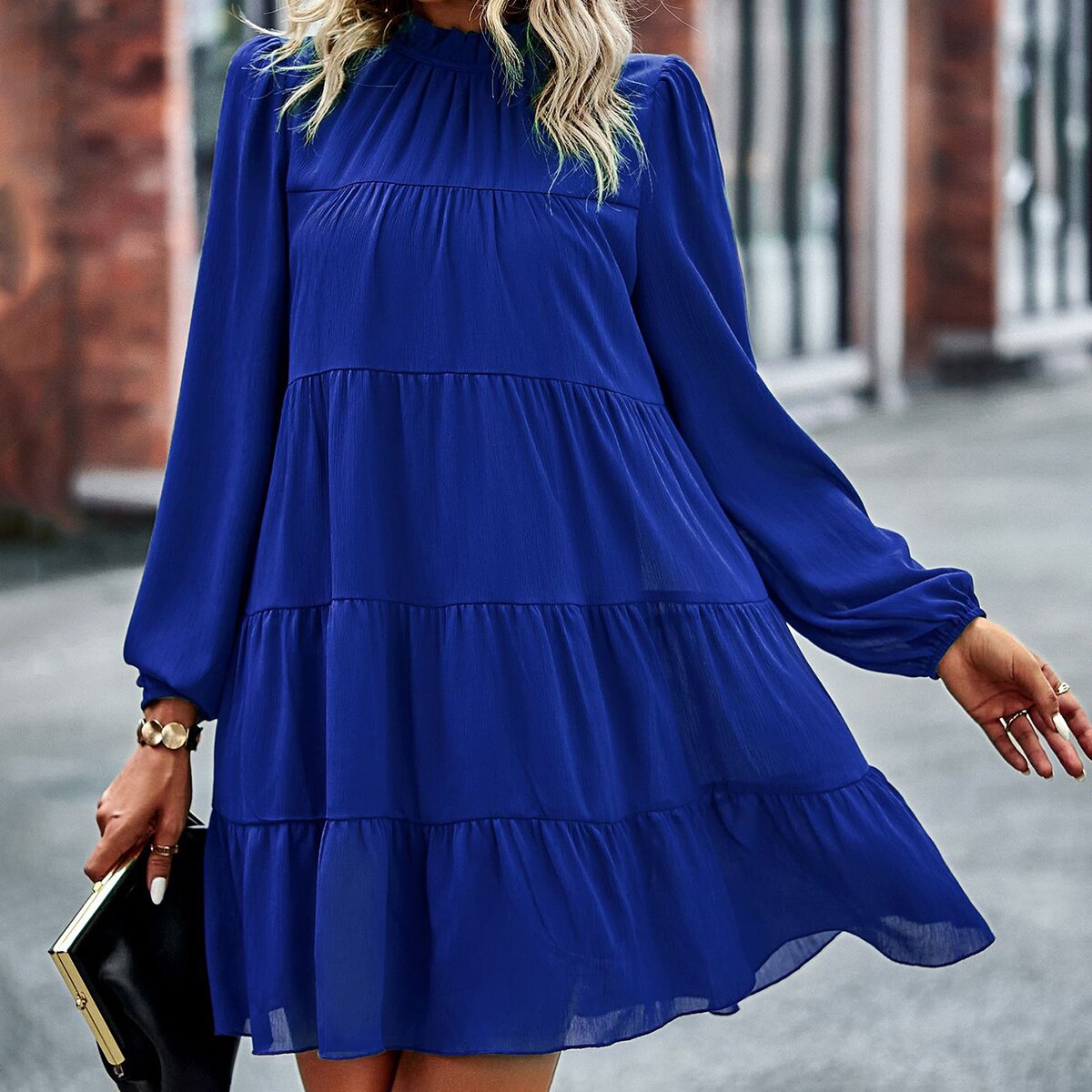Stand Collar Loose Dresses