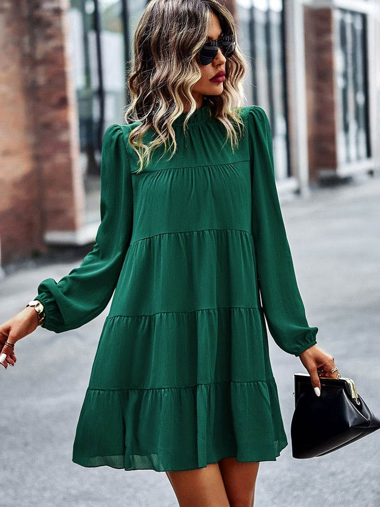 Stand Collar Loose Dresses