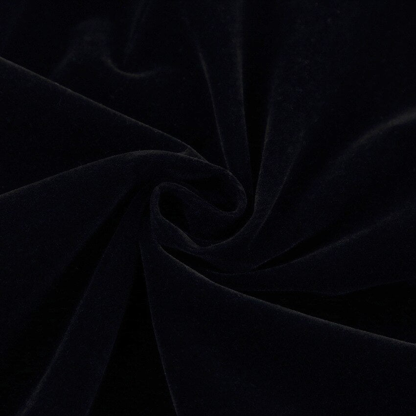 Square Collar Black Bubble Sleeve Long Sleeve Velvet Dress