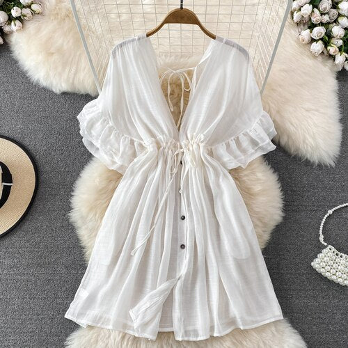 Spring Summer Boho Mini Dress