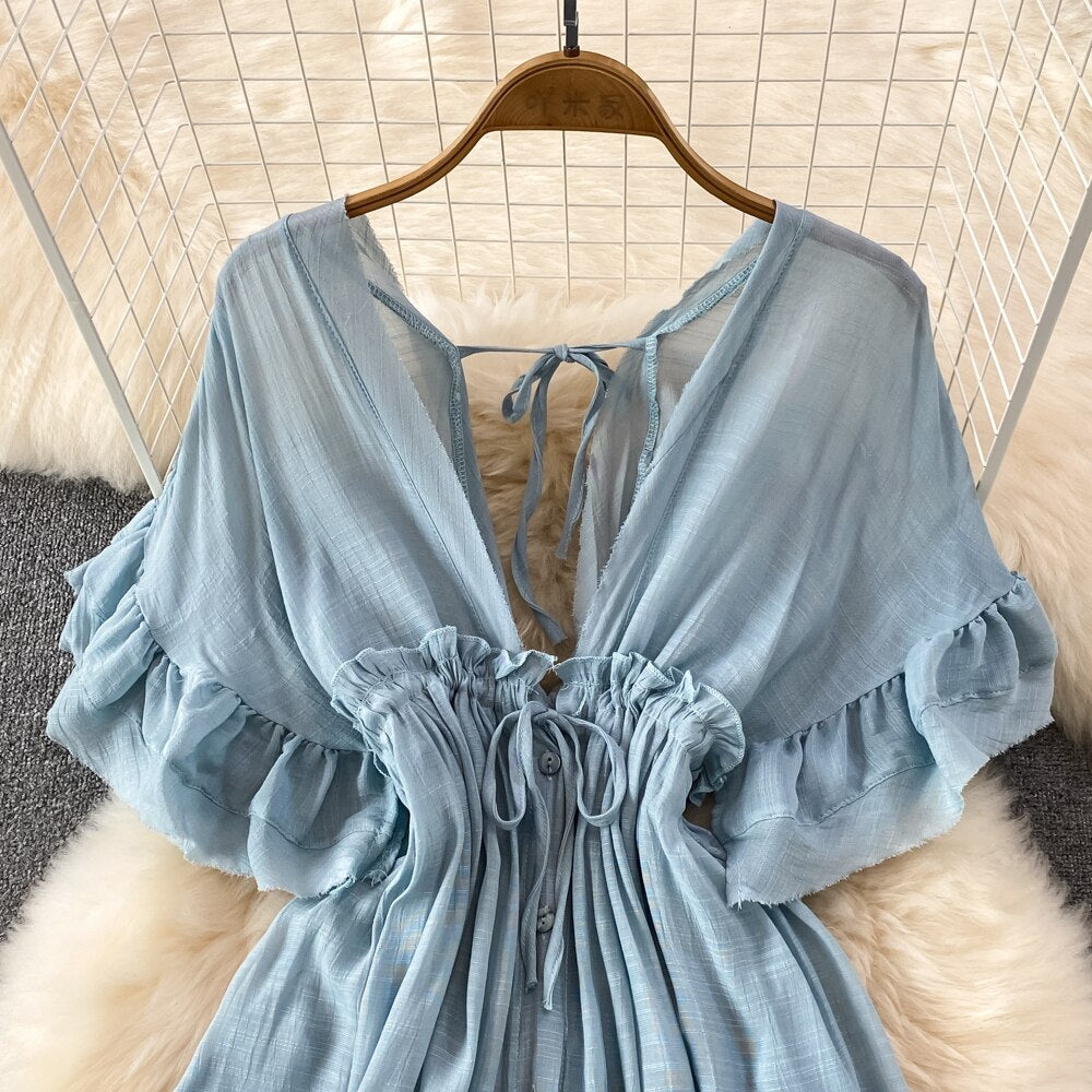 Spring Summer Boho Mini Dress