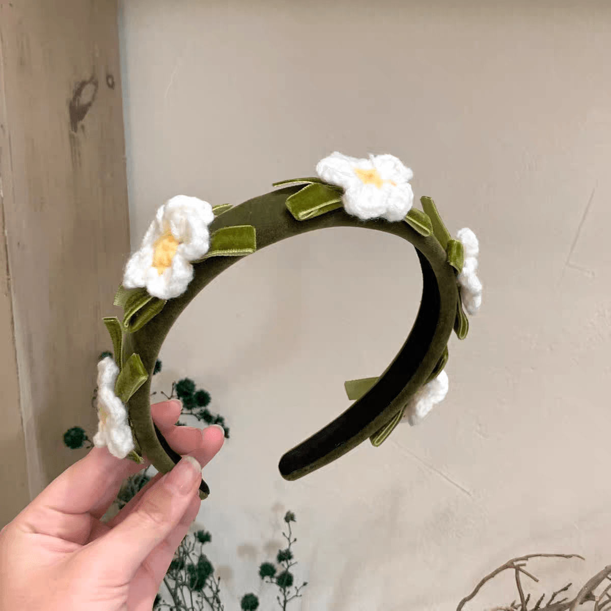 Handmade Crochet Flower Hair Band