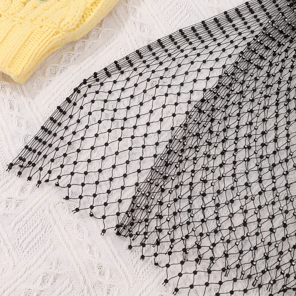 Handmade Glittering Rhinestone Fishnet See Through Mesh Cover Up Long Dress