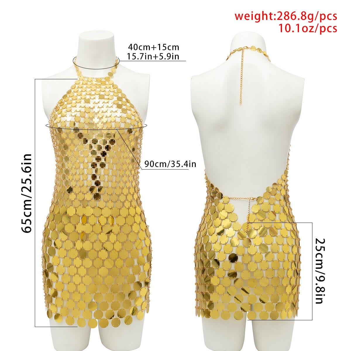 Handmade Gold Silver Tone Glitter Sequins Patchwork Rave Party Mini Dress