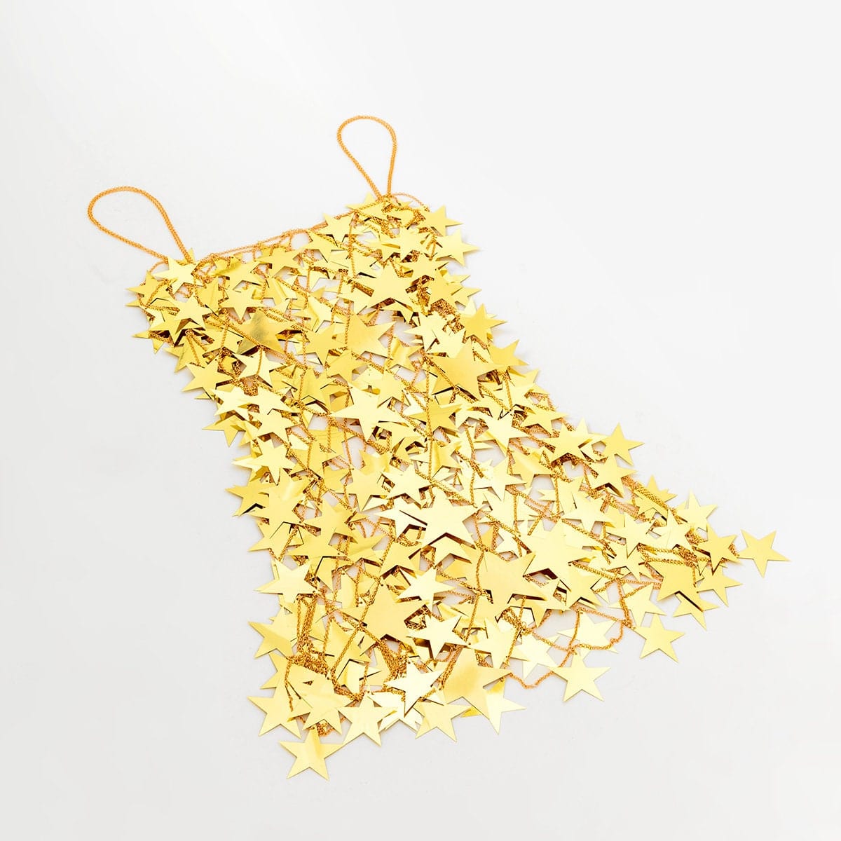 Handmade Gold Silver Tone Glitter Star Sequins Patchwork Mini Dress